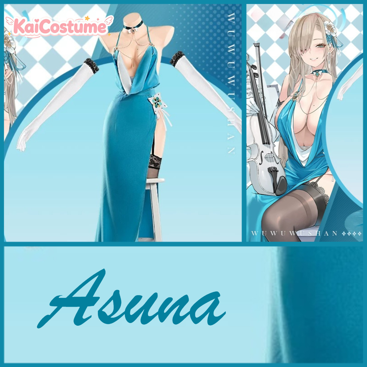 Evening Gown - Blue Archive Asuna Abendkleid Cosplay Komplettset
