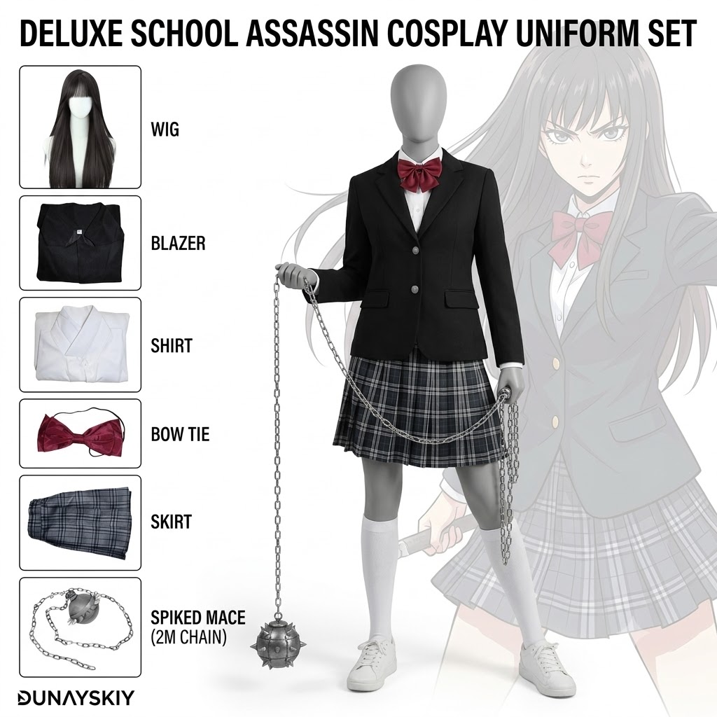 Formal Skirt - Gogo Yubari Schwarzer JK-Rock, Uniform, Cosplay-Outfit,