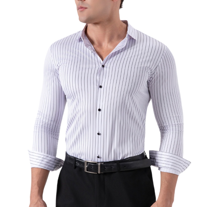 Formal Dress - Retro Gestreifte Knitterfreie Stretch-Hemden für Herren