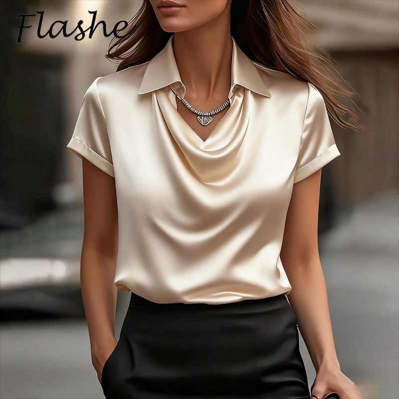 Silk Blouse - Alle Spiel Satin Shirt Frauen Und