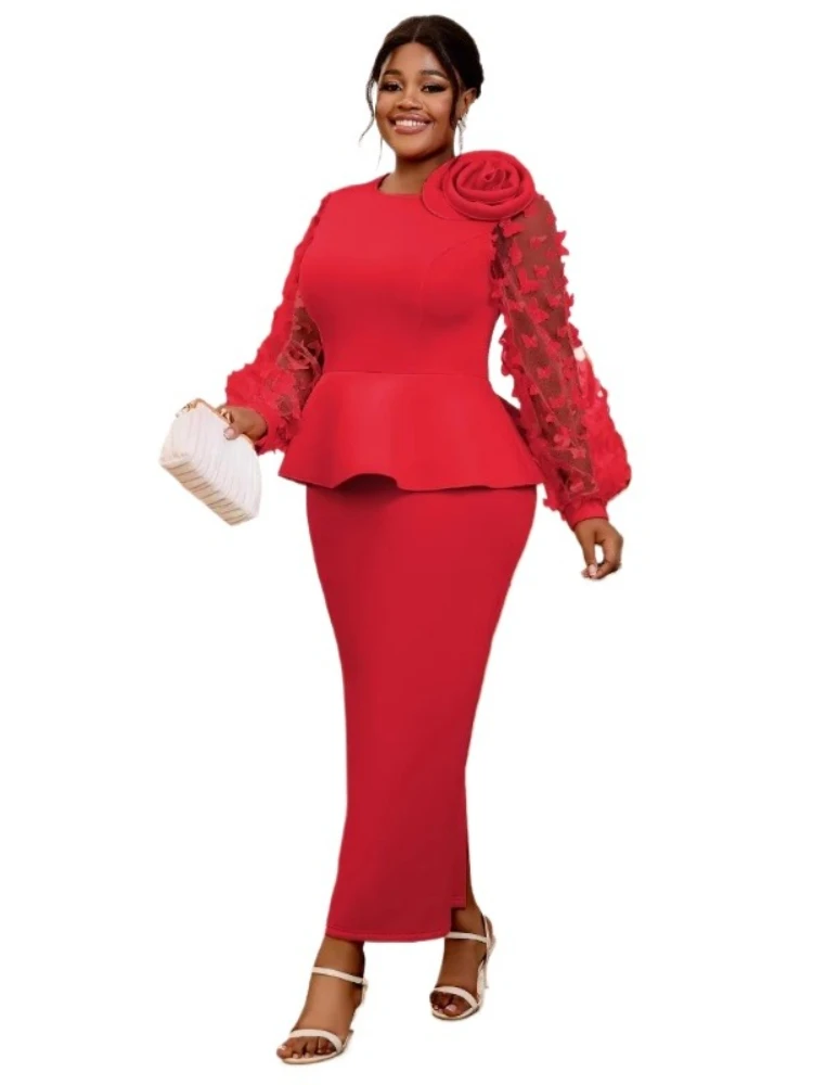 Women'S Red Formal Wear - 2025 Plus Size Afrikanische Kleider für