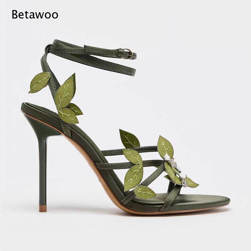 Dunkelgrüne Satin-Sandalen mit – Formal Dress Bewertung und Preis