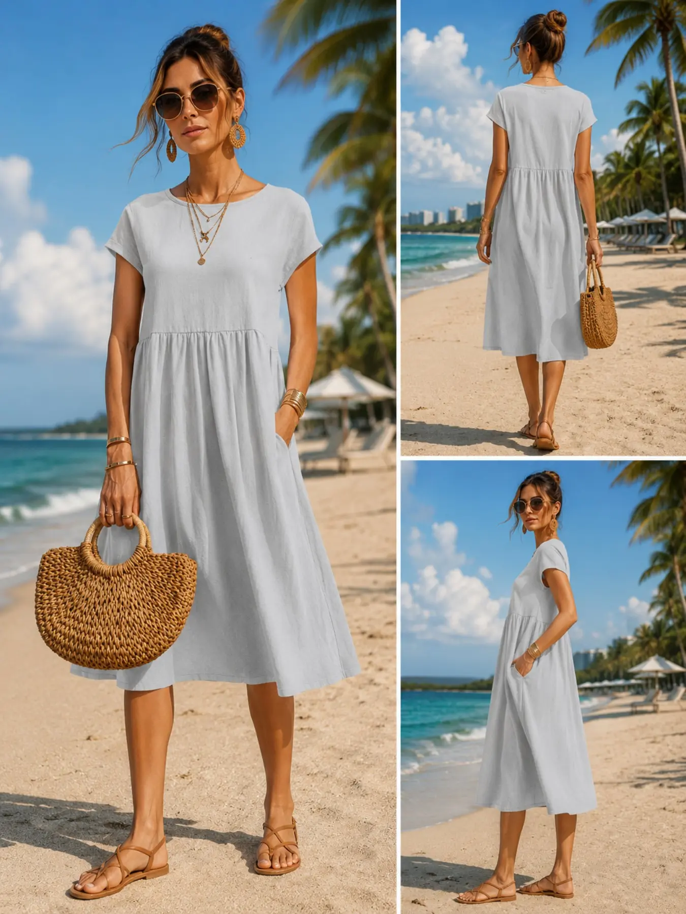 Damen-Freizeitkleid in Midi-Lä – Midi Dress Bewertung und Preis