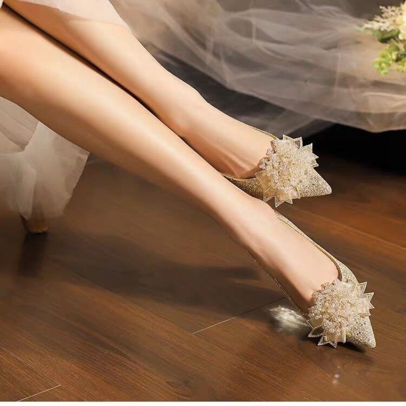 Strass-Blumen-Block-Absatz, ei – Pump Heel Block Bewertung und Preis